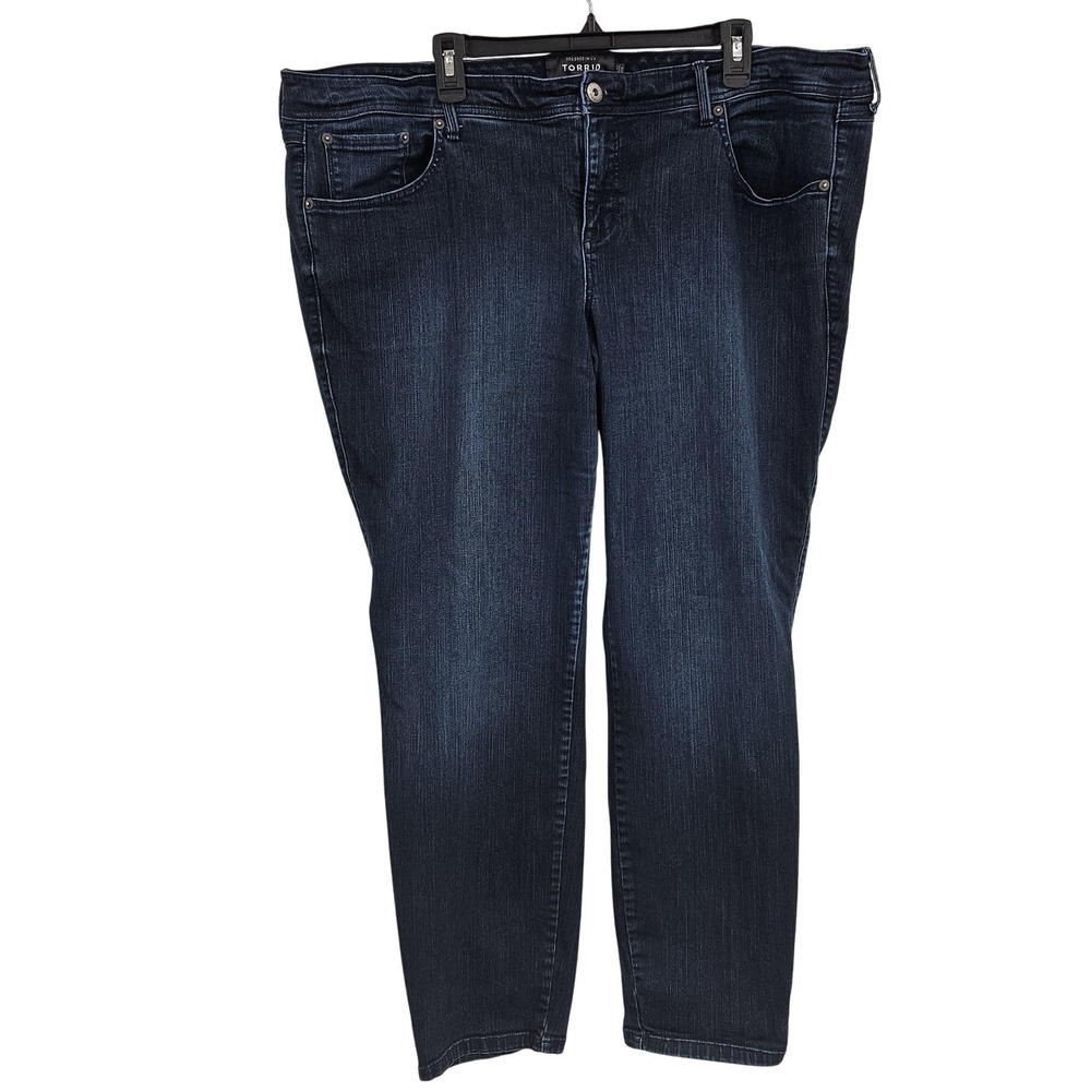 Torrid Premium Jeans Womens 24R Luxe Skinny Stretch Denim Plus Size Dark Wash